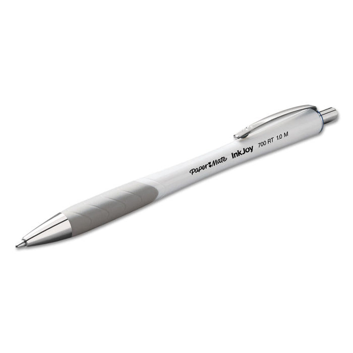 InkJoy 700 RT Retractable Ballpoint Pen, 1mm, Blue Ink, White/Blue Barrel, Dozen