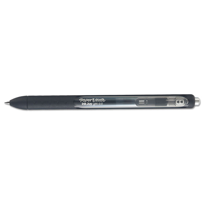 InkJoy Retractable Gel Pen, Micro 0.5mm, Black Ink/Barrel, Dozen