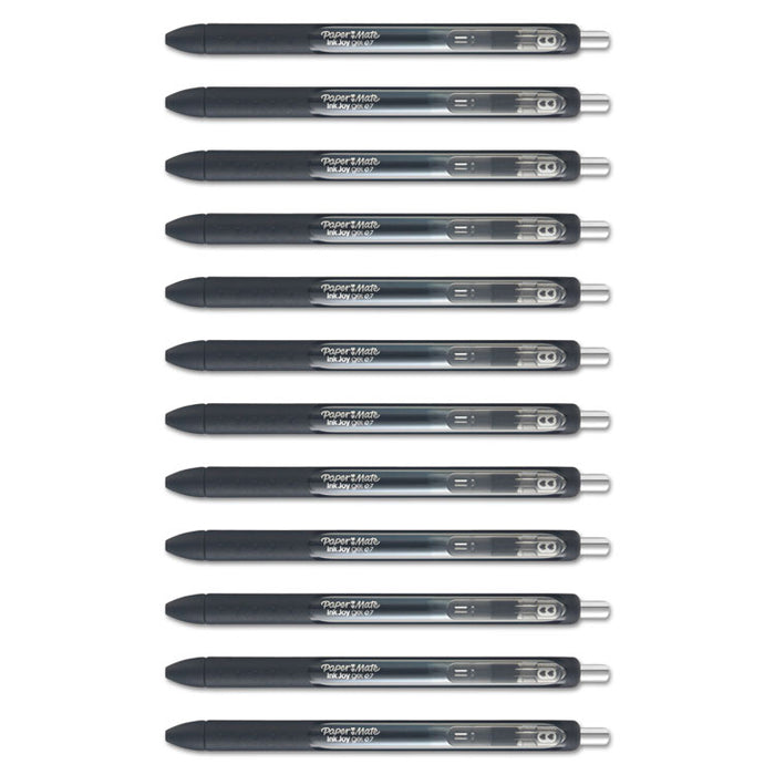 InkJoy Retractable Gel Pen, Medium 0.7mm, Black Ink/Barrel, Dozen
