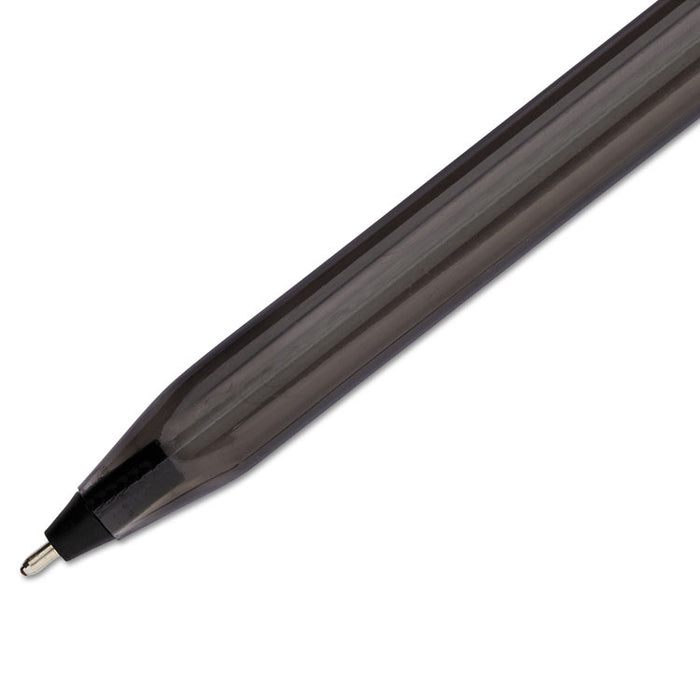 InkJoy 100 Stick Ballpoint Pen Value Pack, 1mm, Black Ink, Smoke/Black Barrel, 48/Box