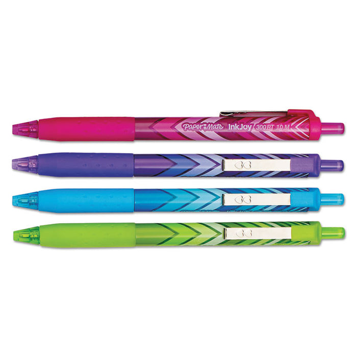 InkJoy 300 RT Fashion Wrap Ballpoint Pen, 1mm, Assorted Ink/Barrel, 4/Pack