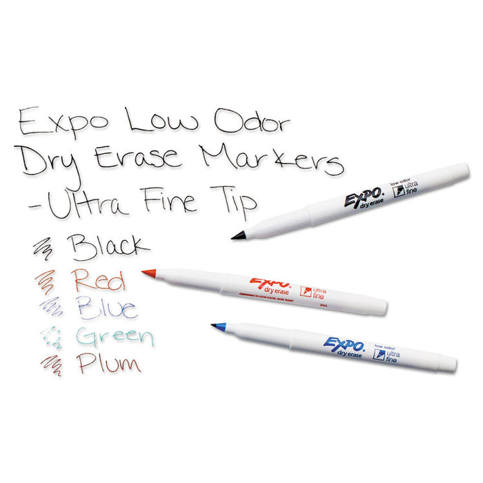 Low-Odor Dry Erase Marker Starter Set, Extra-Fine Needle Tip, Assorted Colors, 5/Set