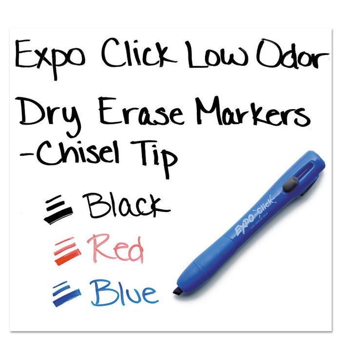 Click Dry Erase Marker, Broad Chisel Tip, Black, Dozen