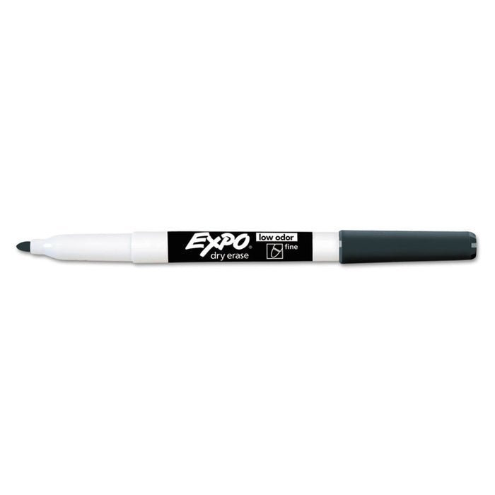 Low-Odor Dry-Erase Marker, Fine Bullet Tip, Black, Dozen