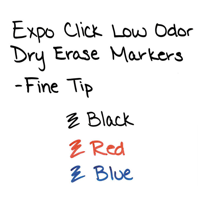 Click Dry Erase Marker, Fine Bullet Tip, Black, Dozen