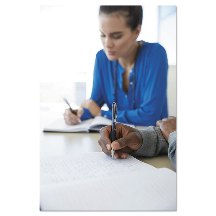 Signo 207 Gel Pen, Retractable, Medium 0.7 mm, Assorted Ink Colors, Black Barrel, 8/Pack