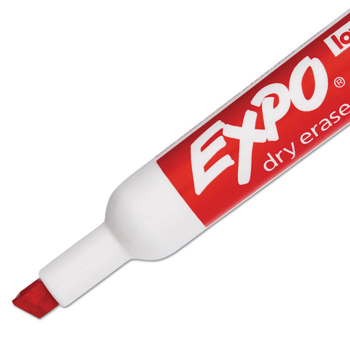 Low-Odor Dry-Erase Marker, Broad Chisel Tip, Red, Dozen