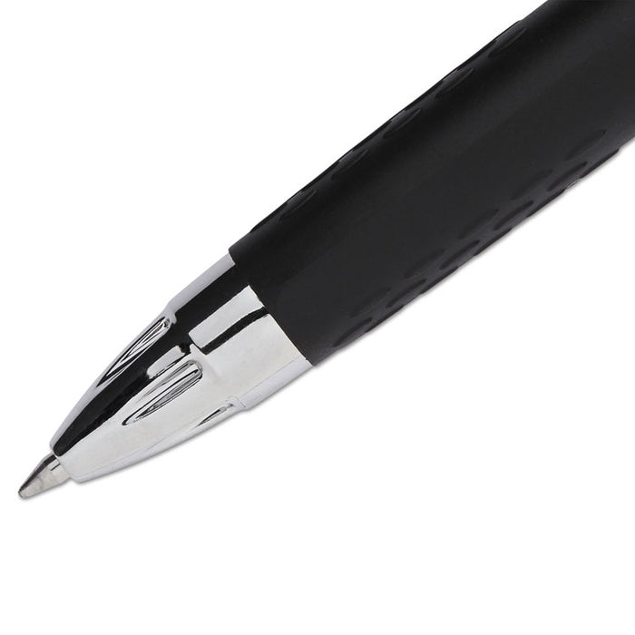 Signo 207 Gel Pen, Retractable, Medium 0.7 mm, Black Ink, Translucent Black Barrel, 4/Pack
