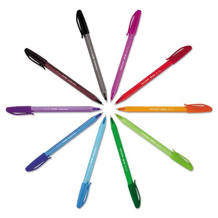 InkJoy 100 Stick Ballpoint Pen Value Pack, 1mm, Black Ink, Smoke/Black Barrel, 48/Box