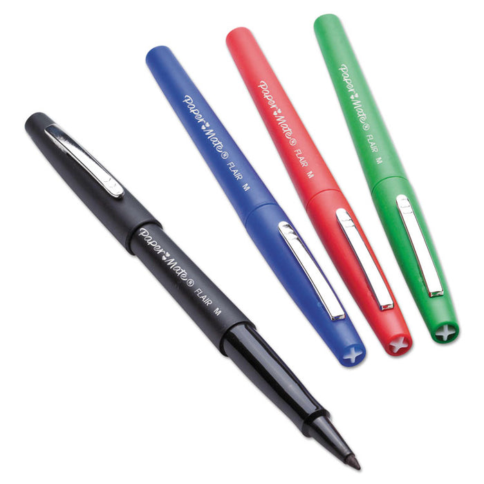 Point Guard Flair Stick Porous Point Pen, Bold 1.4mm, Assorted Ink/Barrel, 48/Set