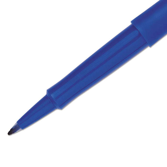 Point Guard Flair Stick Porous Point Pen, Medium 0.7mm, Blue Ink/Barrel, Dozen