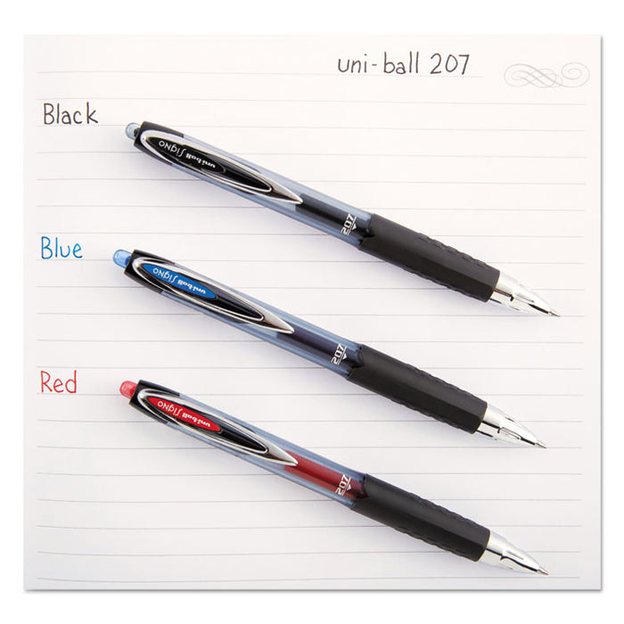 Signo 207 Gel Pen, Retractable, Medium 0.7 mm, Black Ink, Translucent Black Barrel, 4/Pack