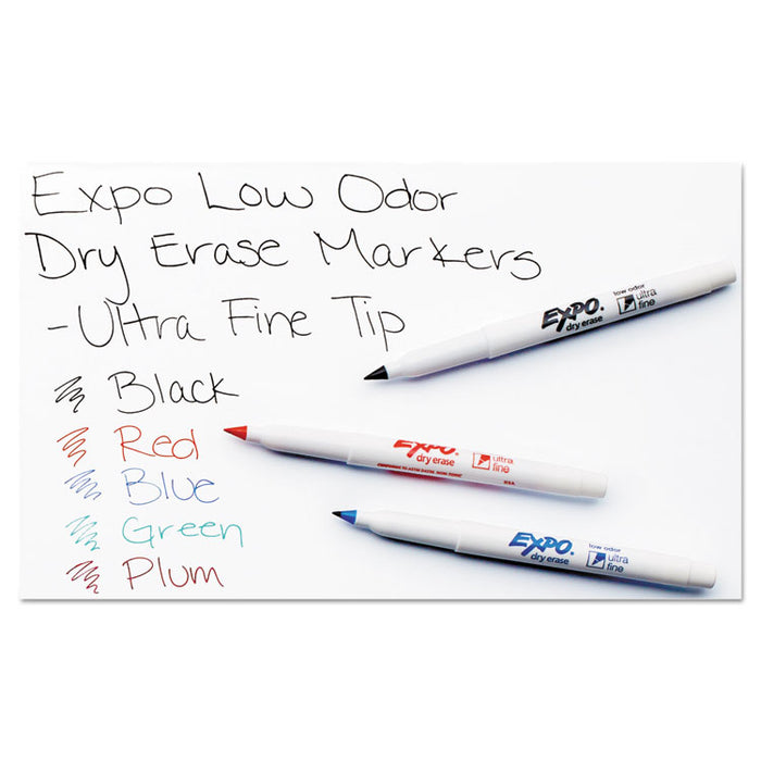 Low-Odor Dry-Erase Marker, Extra-Fine Needle Tip, Black, Dozen
