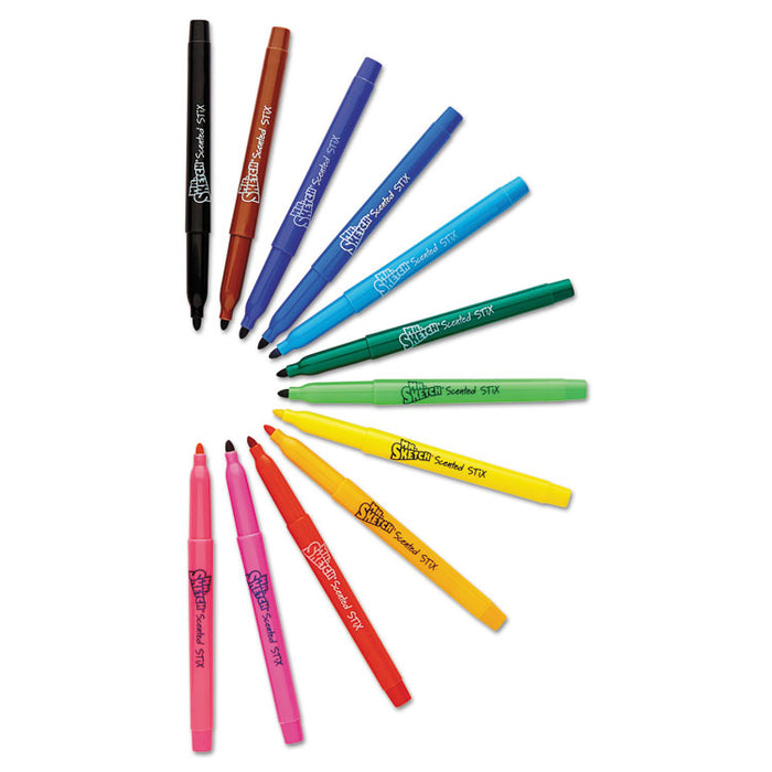Scented Stix Watercolor Marker Set, Fine Bullet Tip, Assorted Colors, 216/Set