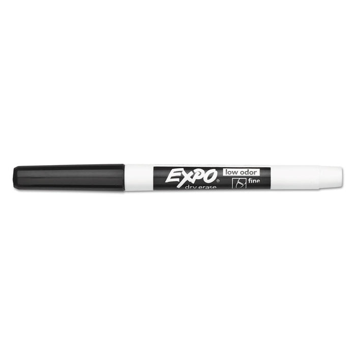 Low-Odor Dry-Erase Marker, Fine Bullet Tip, Black, 36/Box