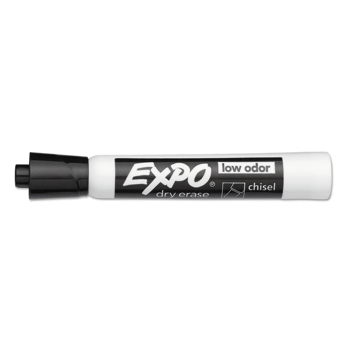 Low-Odor Dry-Erase Marker, Broad Chisel Tip, Black, 36/Box