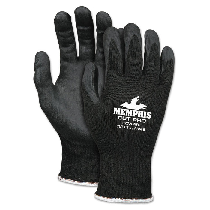 Cut Pro 92720NF Gloves, Medium, Black, HPPE/Nitrile Foam