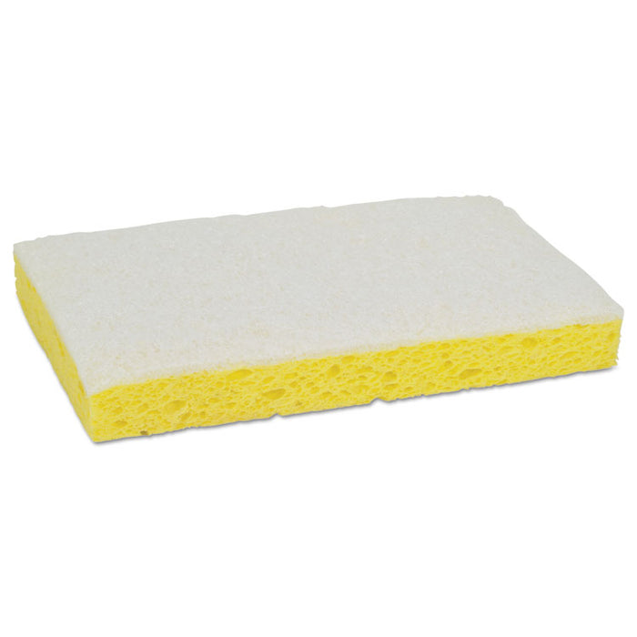 Light-Duty Scrubbing Sponge, #63, 3.5 x 5.63, Yellow/White, 20/Carton
