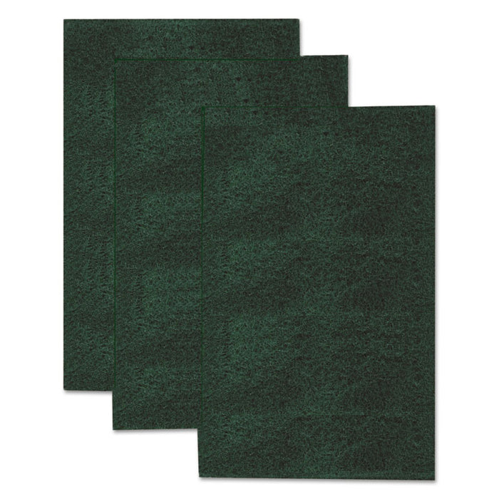 Heavy-Duty Scour Pad, 3.8 x 6, Green, 10/Carton