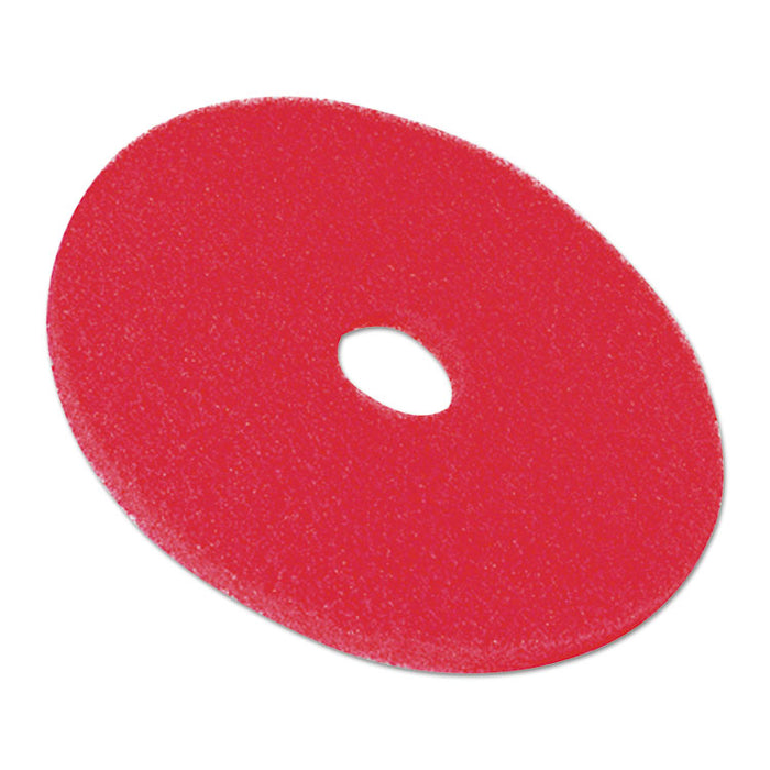 Low-Speed Buffer Floor Pads 5100, 16" Diameter, Red, 5/Carton