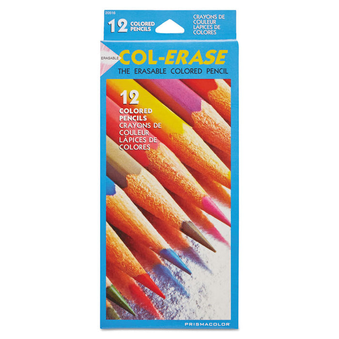 Col-Erase Pencil with Eraser, 0.7 mm, 2B (#1), Assorted Lead/Barrel Colors, Dozen