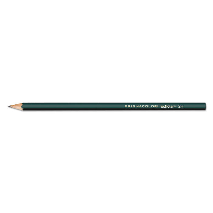 Scholar Graphite Pencil Set, 2 mm, Assorted Lead Hardness Ratings, Black Lead, Dark Green Barrel, 4/Set