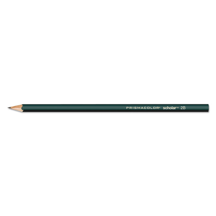 Scholar Graphite Pencil Set, 2 mm, Assorted Lead Hardness Ratings, Black Lead, Dark Green Barrel, 4/Set