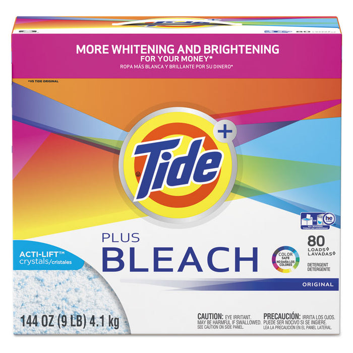 Laundry Detergent with Bleach, Tide Original Scent, Powder, 144 oz Box, 2/Carton