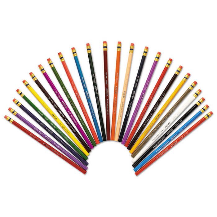 Col-Erase Pencil with Eraser, 0.7 mm, 2B (#1), Assorted Lead/Barrel Colors, 24/Pack