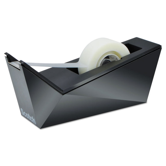 Facet Design One-Handed Dispenser, with 3/4 x 350 Tape Roll, 1" Core, Black