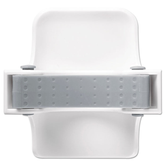 Broom Gripper, 3.12w x 2.43d x 3.34h, White/Gray, 1 Gripper/2 Strips