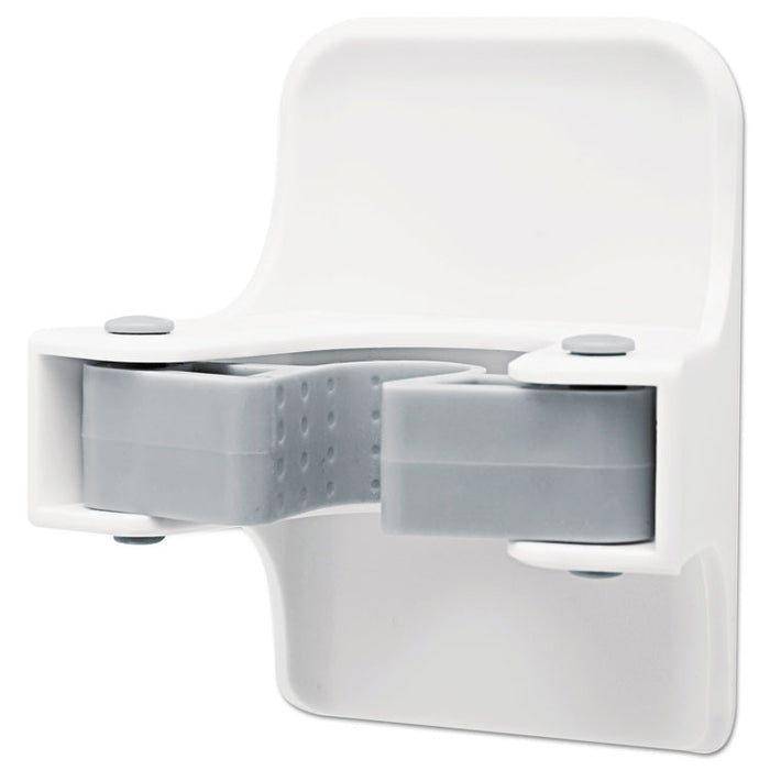 Broom Gripper, 3.12w x 2.43d x 3.34h, White/Gray, 1 Gripper/2 Strips