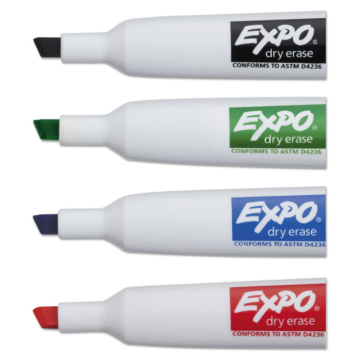 Magnetic Dry Erase Marker, Broad Chisel Tip, Assorted Colors, 4/Pack