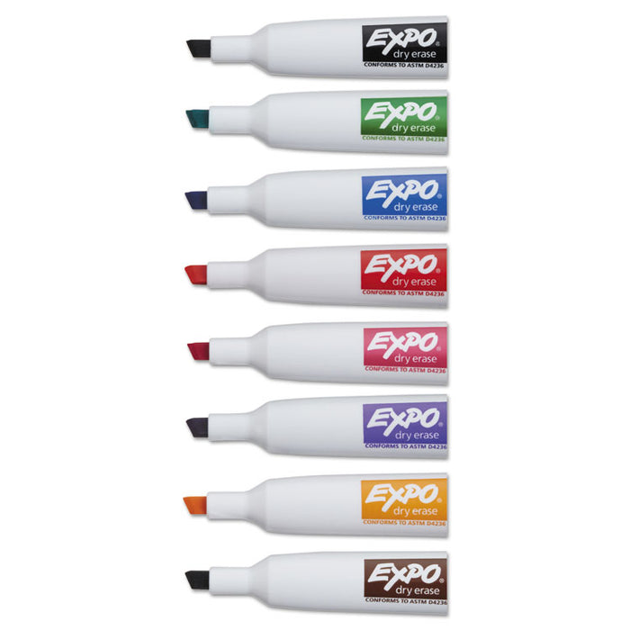 Magnetic Dry Erase Marker, Broad Chisel Tip, Assorted Colors, 8/Pack