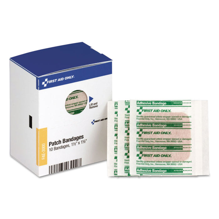 SmartCompliance Patch Bandages, 1 1/2" x 1 1/2", 10/Box
