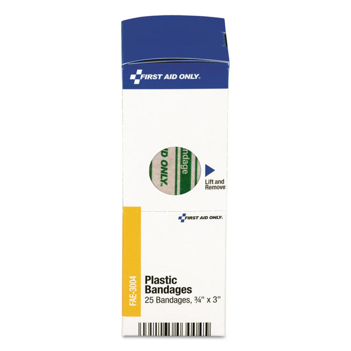 SmartCompliance Plastic Bandages, 3/4" x 3", 25/Box