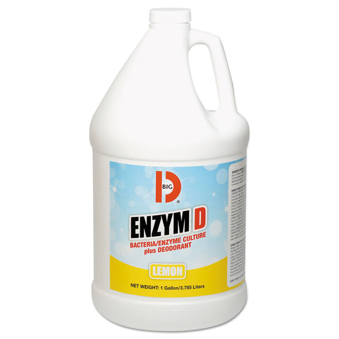 Enzym D Digester Liquid Deodorant, Lemon, 1 gal Bottle, 4/Carton