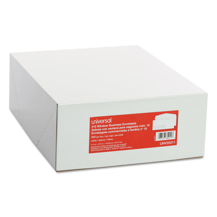 Business Envelope, #10, Commercial Flap, Gummed Closure, 4.13 x 9.5, White, 500/Box