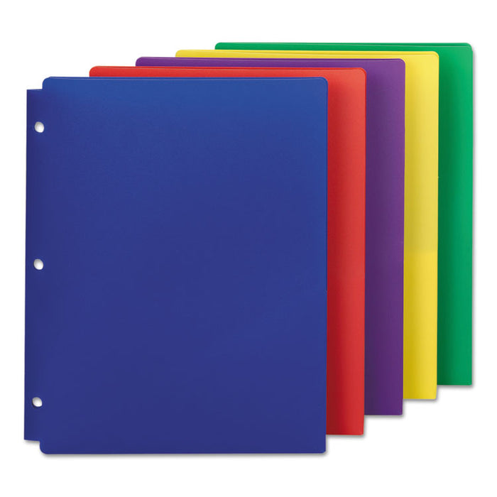 Poly Snap-In Two-Pocket Folder, 11 x 8 1/2, Assorted, 10/Pack