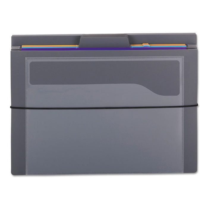 Cascading Wall Organizer, 14 1/4 x 33, Letter, Gray with 6 Bright Color Pockets