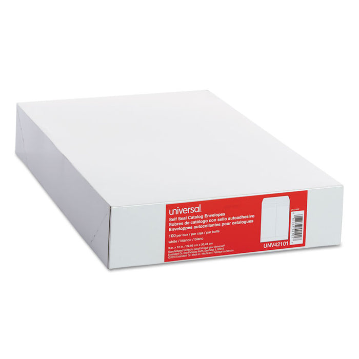 Self-Stick Open End Catalog Envelope, #10 1/2, Square Flap, Self-Adhesive Closure, 9 x 12, White, 100/Box