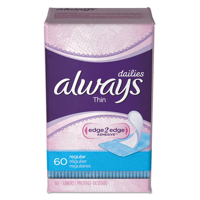 Thin Daily Panty Liners, 60/Pack, 12 Pack/Carton