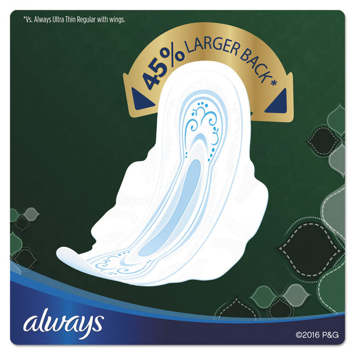 Ultra Thin Overnight Pads with Wings, 38/Pack, 6 Packs/Carton