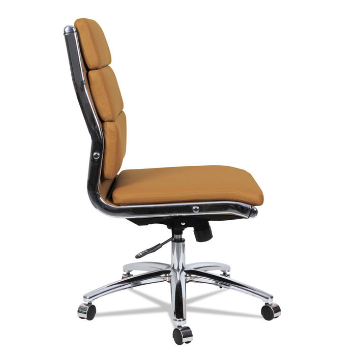 Alera Neratoli Mid-Back Slim Profile Chair, Supports up to 275 lbs., Camel Seat/Camel Back, Chrome Base
