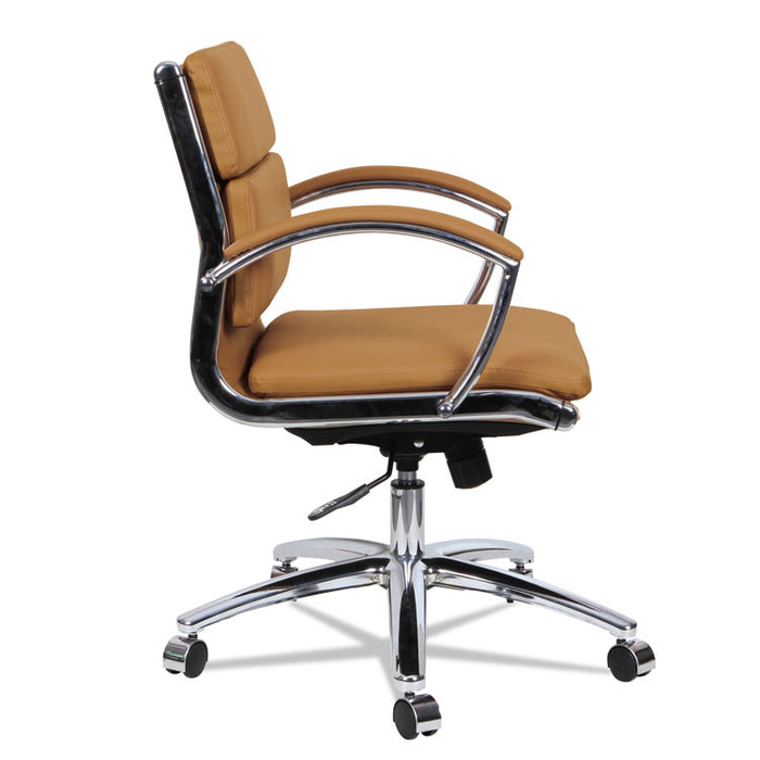 Alera Neratoli Low-Back Slim Profile Chair, Supports up to 275 lbs., Camel Seat/Camel Back, Chrome Base