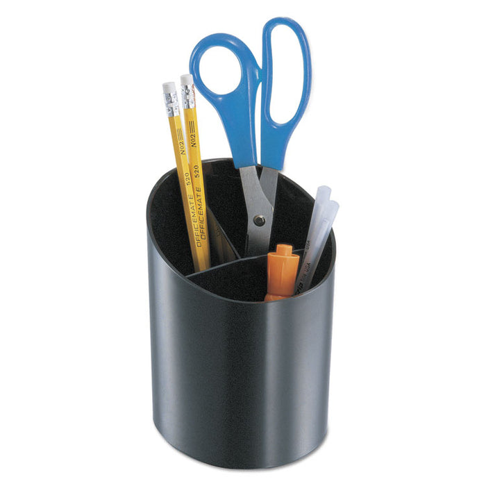 Recycled Big Pencil Cup, Plastic, 4 1/4 dia. x 5 3/4, Black