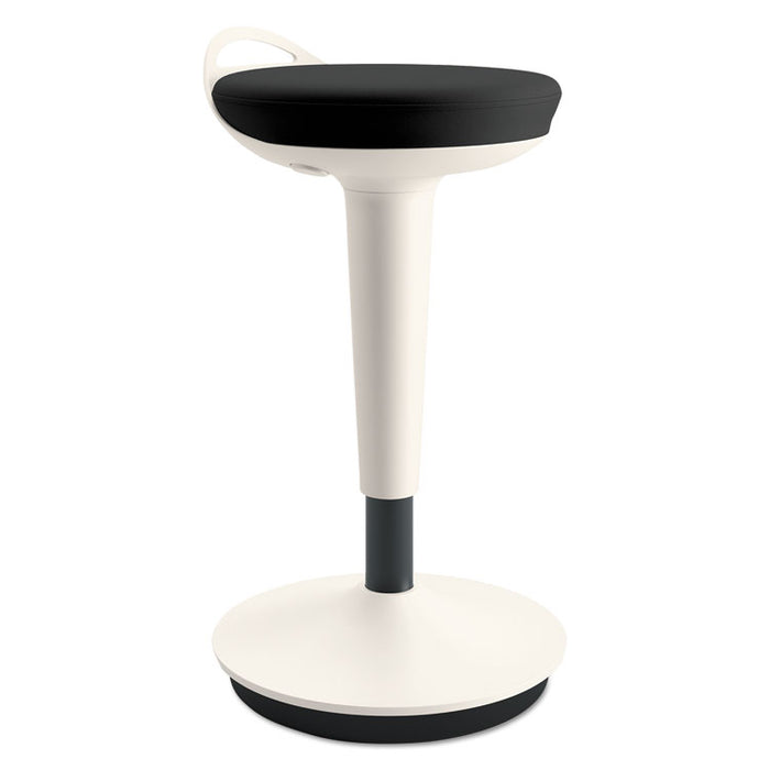 AdaptivErgo Balance Perch Stool, Black Seat/Black Back, White Base