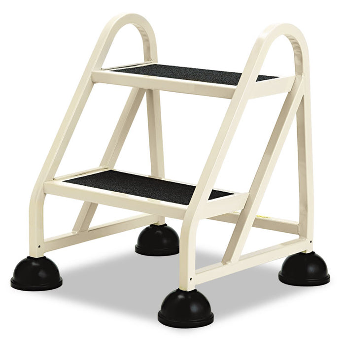Stop-Step Ladder, 23" Working Height, 300 lbs Capacity, 2 Step, Beige