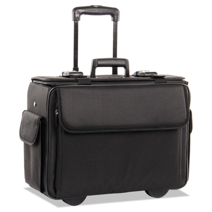 Catalog/Computer Case on Wheels, Nylon, 18 x 8 x 13, Black