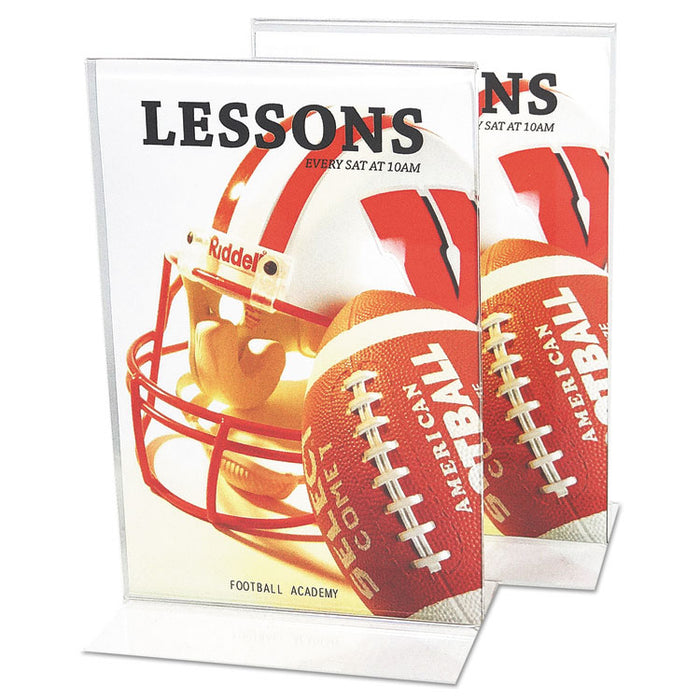 Clear 2-Sided T-Style Freestanding Frame, 4 x 6, 2/Pack